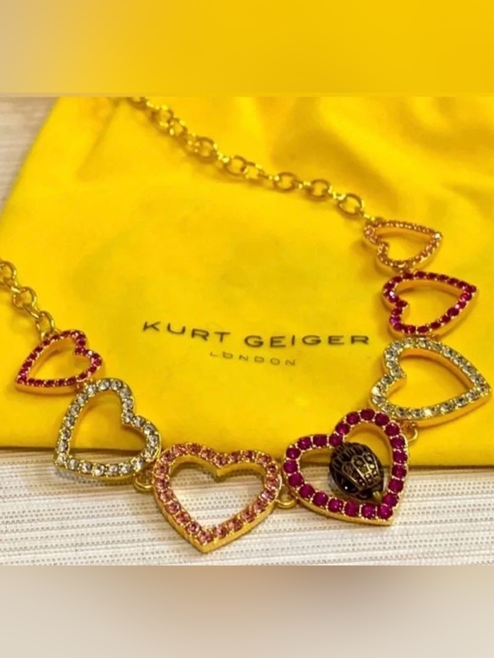 💙Kurt Geiger London Signature Eagle Heart Crystal Necklace